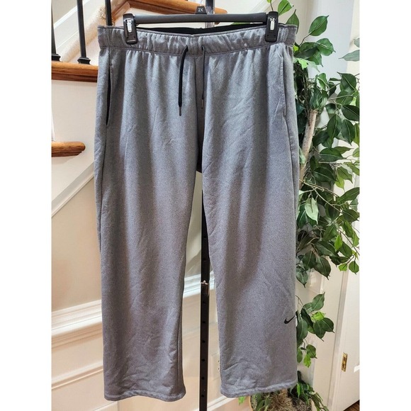 Nike Womens Therma Fleece Training Pants Dri Fit Gray Drawstring Size XL - Picture 10 of 10